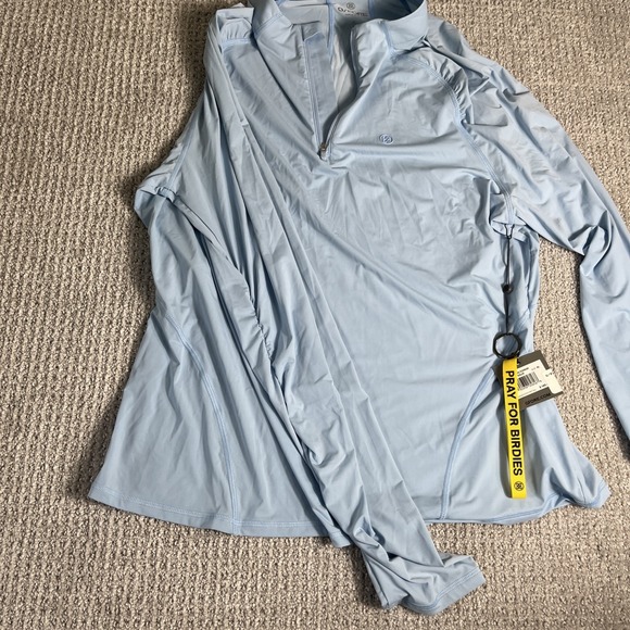 G/Fore Featherweight First Layer Zip Top Olive Womens XL Golf GFore UV Blue NWT - Picture 6 of 11